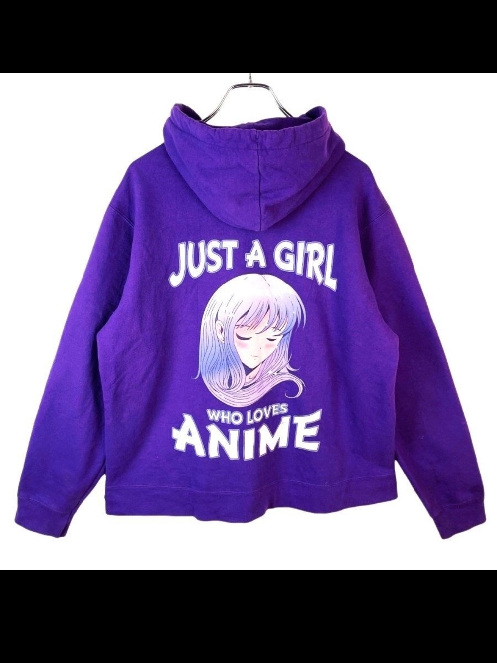 Purple Graphic Anime Hoodie for Women - Cozy Pullover Puffer